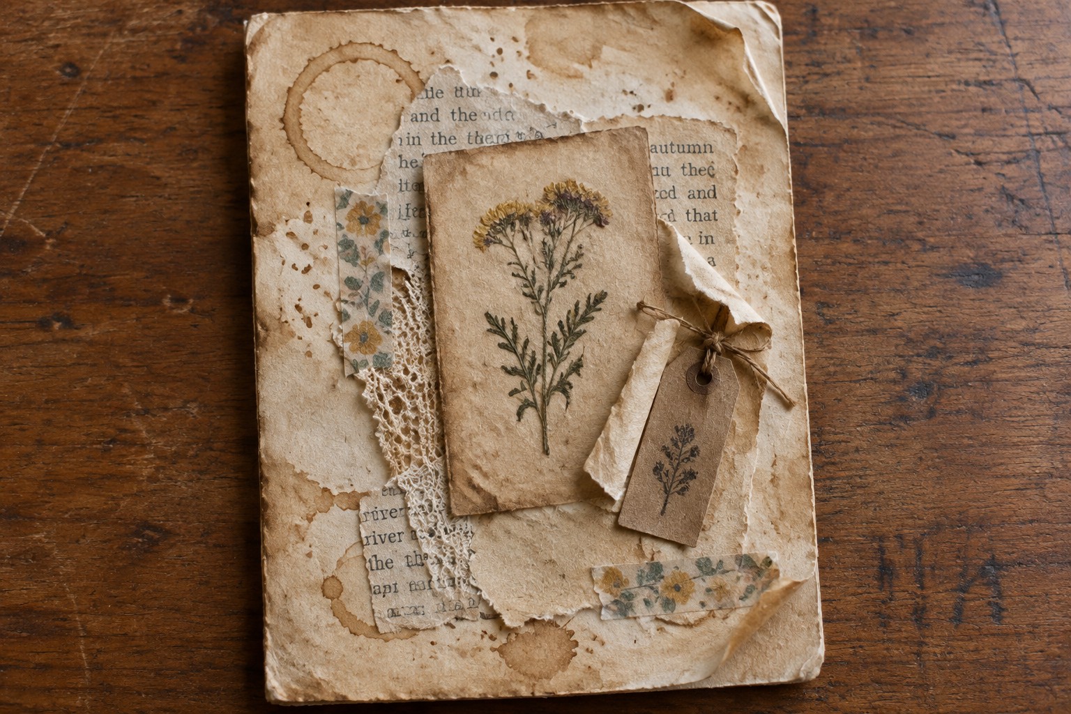 Texture Background Different 16 Junk Journal Background Pages Using Tea-Stained Paper Textures